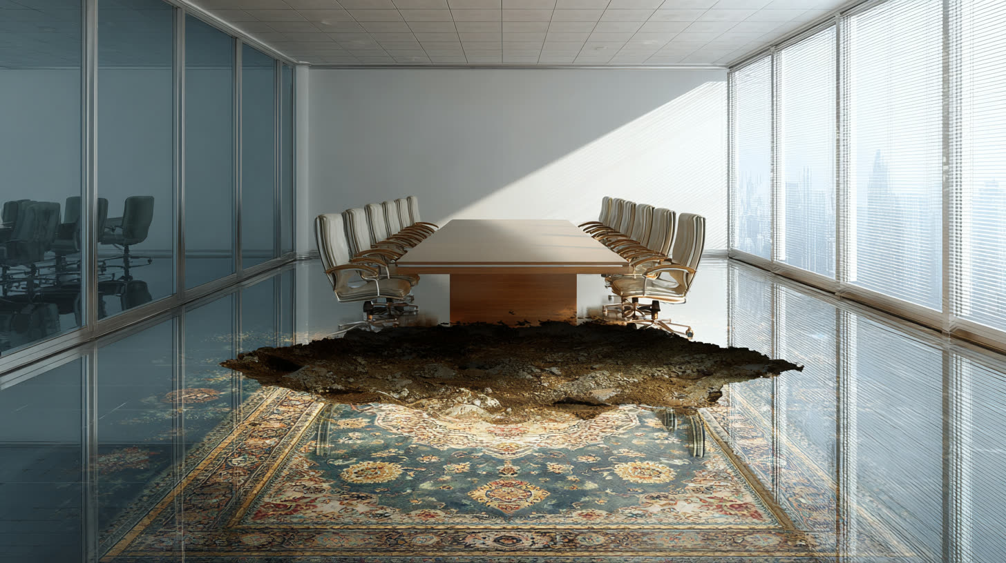 Salle de réunion vide, image du séminaire descendant